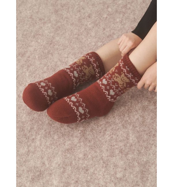 merry jenny「もこもこbear knit socks」|ソックス|