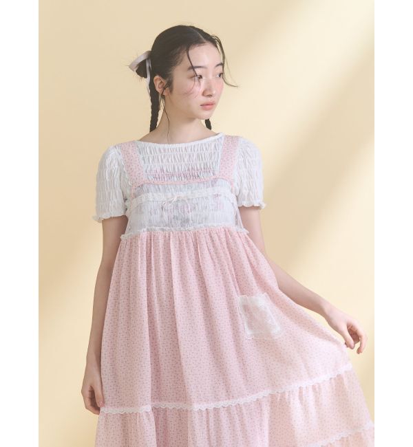 merry jenny「petit flower sheer switchワンピース」|ワンピース|