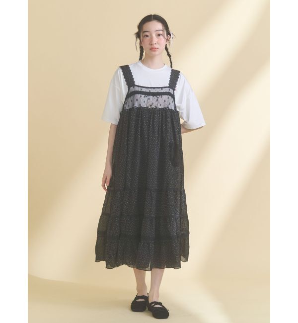 merry jenny「petit flower sheer switchワンピース」|ワンピース|