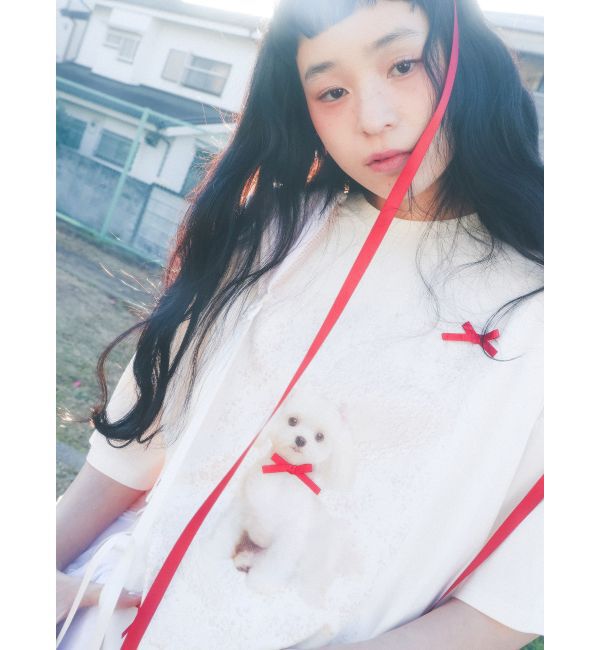merry jenny「ribbon dog collage tee」|Tシャツ・カットソー|