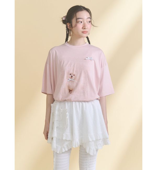 merry jenny「ribbon dog collage tee」|Tシャツ・カットソー|