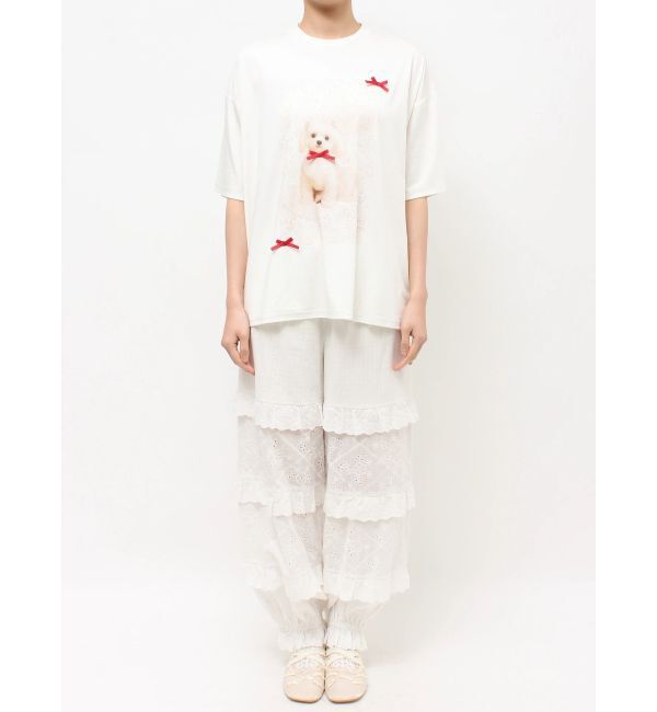 merry jenny「ribbon dog collage tee」|Tシャツ・カットソー|