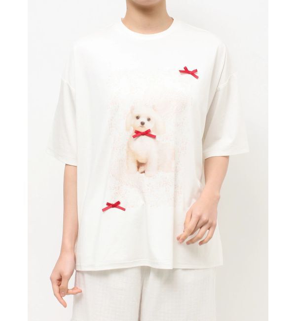 merry jenny「ribbon dog collage tee」|Tシャツ・カットソー|