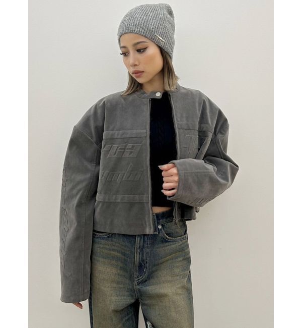 GYDA「フェイクスウェードエンボスブルゾン」|ブルゾン・スタジャン|