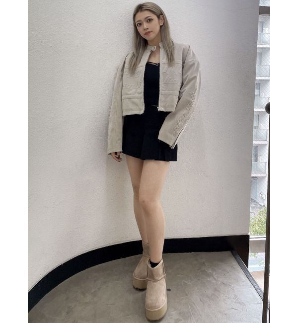 GYDA「フェイクスウェードエンボスブルゾン」|ブルゾン・スタジャン|