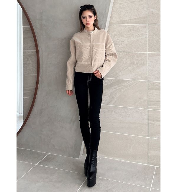 GYDA「フェイクスウェードエンボスブルゾン」|ブルゾン・スタジャン|