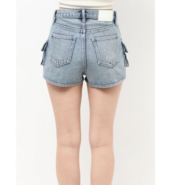 GYDA「ring bijou studsデザインデニムショートパンツ」|デニム|