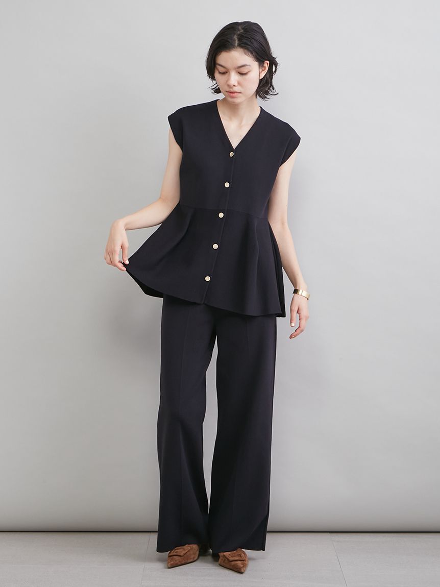 Mila Owen「センタープレス風ニットパンツ」|チノ|