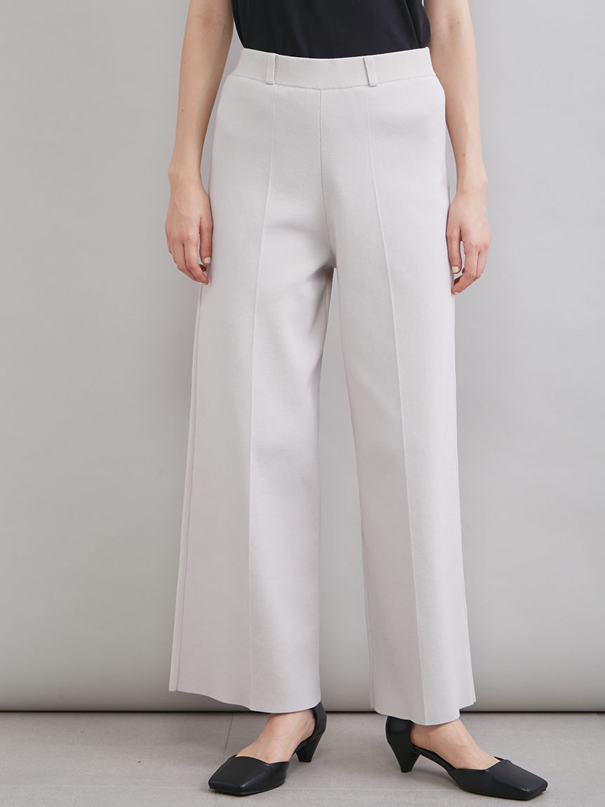 Mila Owen「センタープレス風ニットパンツ」|チノ|