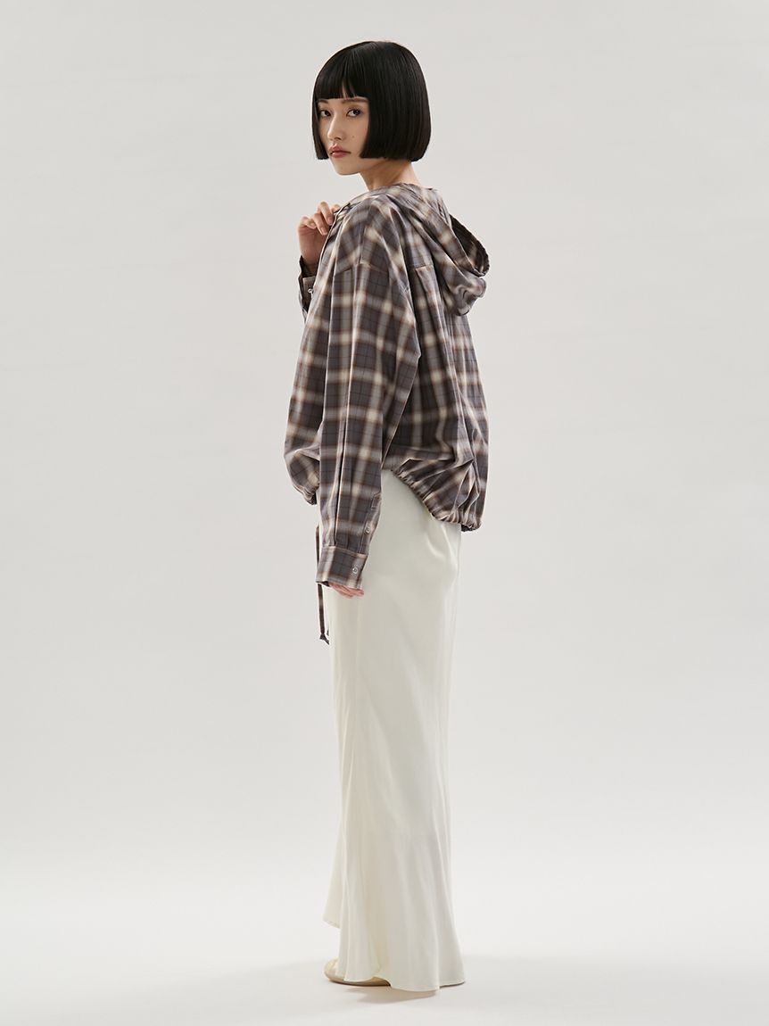 emmi atelier「チェックフーディーシャツ」|シャツ・ブラウス|