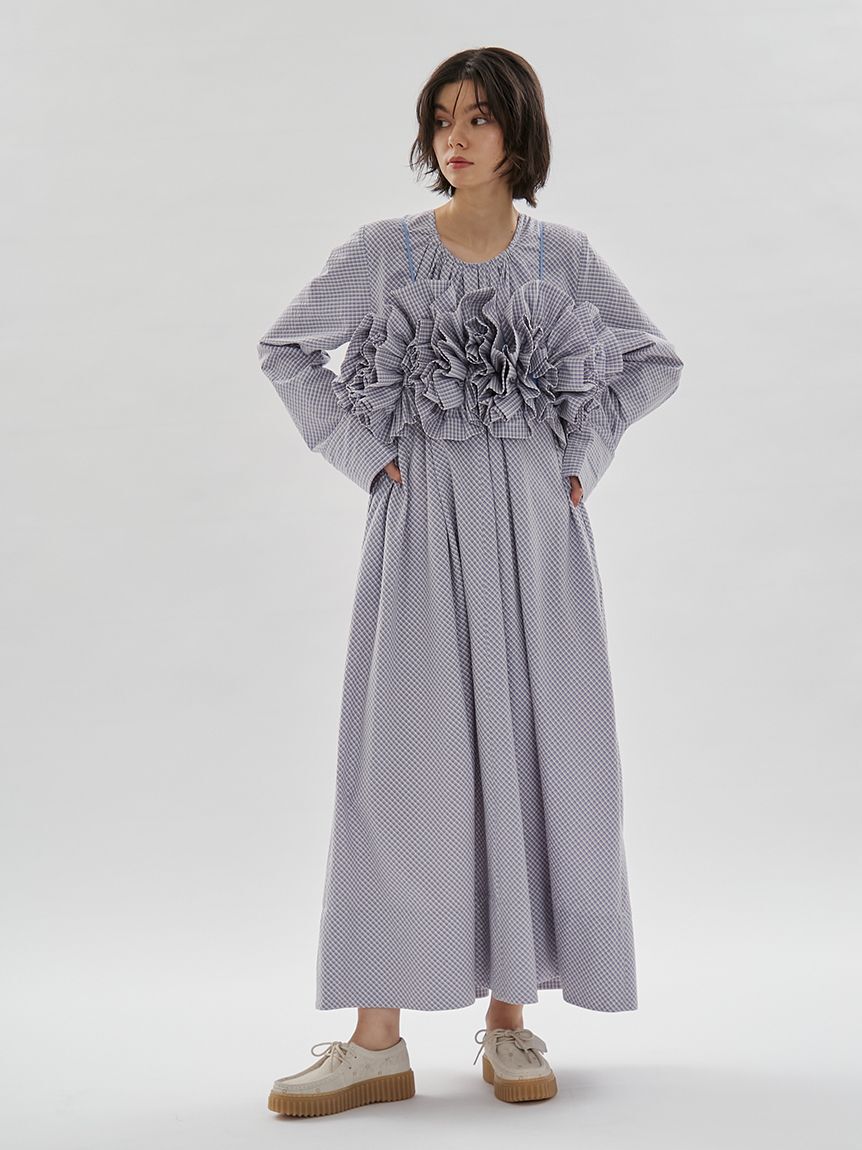 emmi atelier「チェックフリルビスチェ【セットアップ対応】」|ベスト・ジレ|