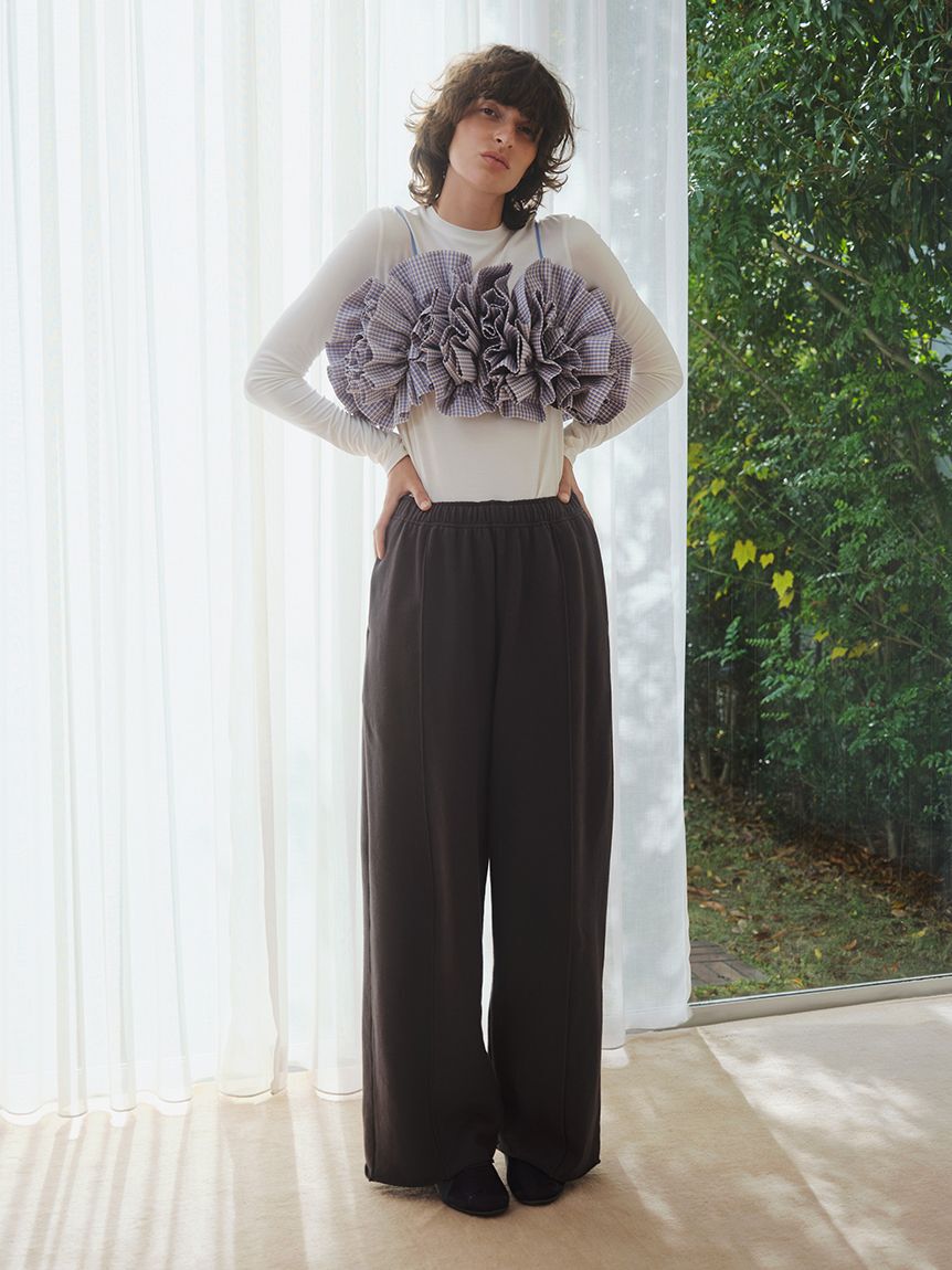 emmi atelier「チェックフリルビスチェ【セットアップ対応】」|ベスト・ジレ|