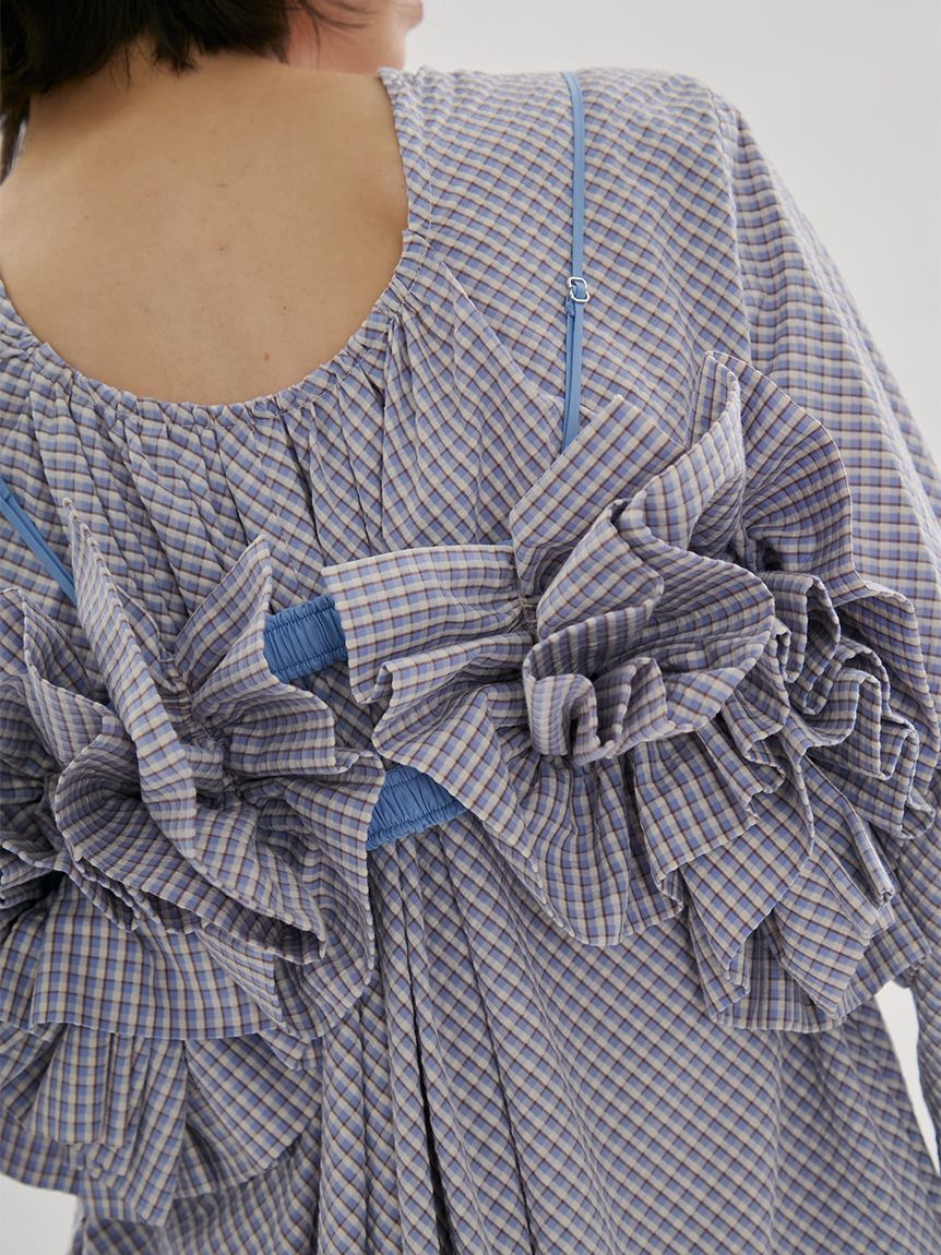 emmi atelier「チェックフリルビスチェ【セットアップ対応】」|ベスト・ジレ|