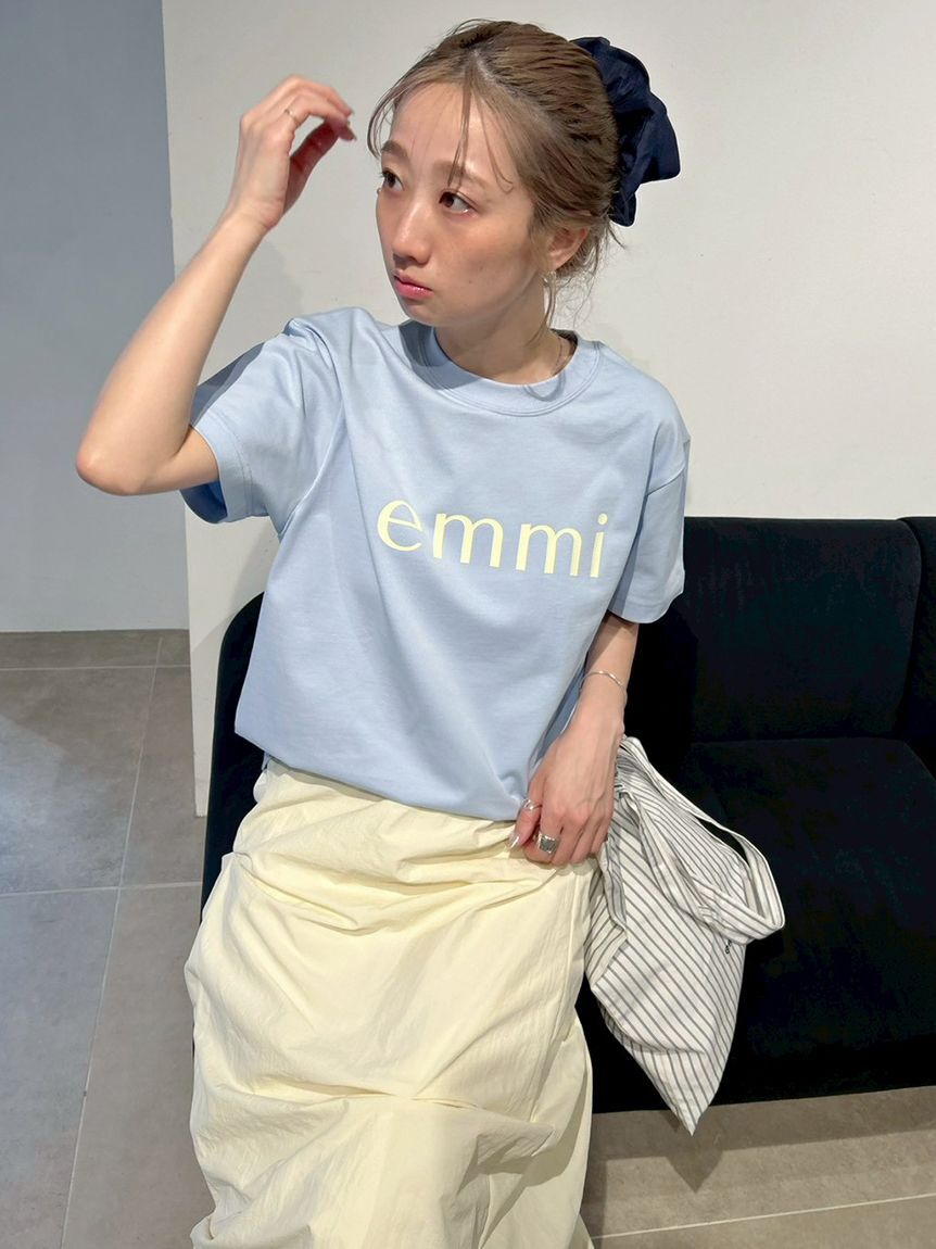 emmi atelier「【ONLINE限定カラーあり】eco emmiロゴTシャツ/UVカット」|Tシャツ・カットソー|LBLU