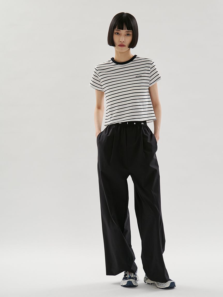 emmi atelier「【Movique】アクティブイージーパンツ/撥水/UVカット/接触冷感」|チノ|BLK