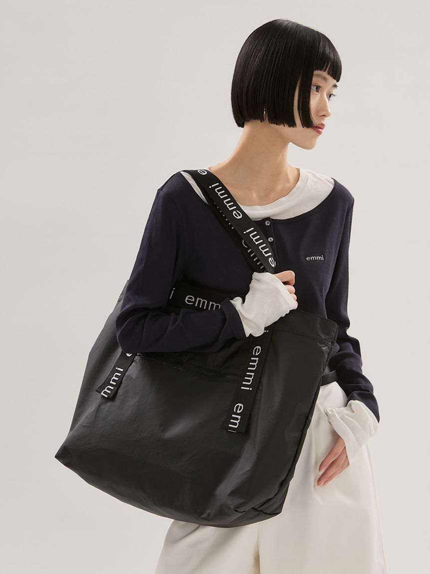emmi atelier「【ONLINE限定】撥水emmiロゴビックトートバッグ」|トートバッグ|