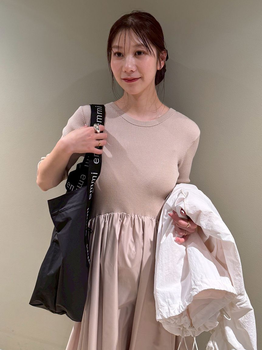 emmi atelier「【ONLINE限定】撥水emmiロゴビックトートバッグ」|トートバッグ|