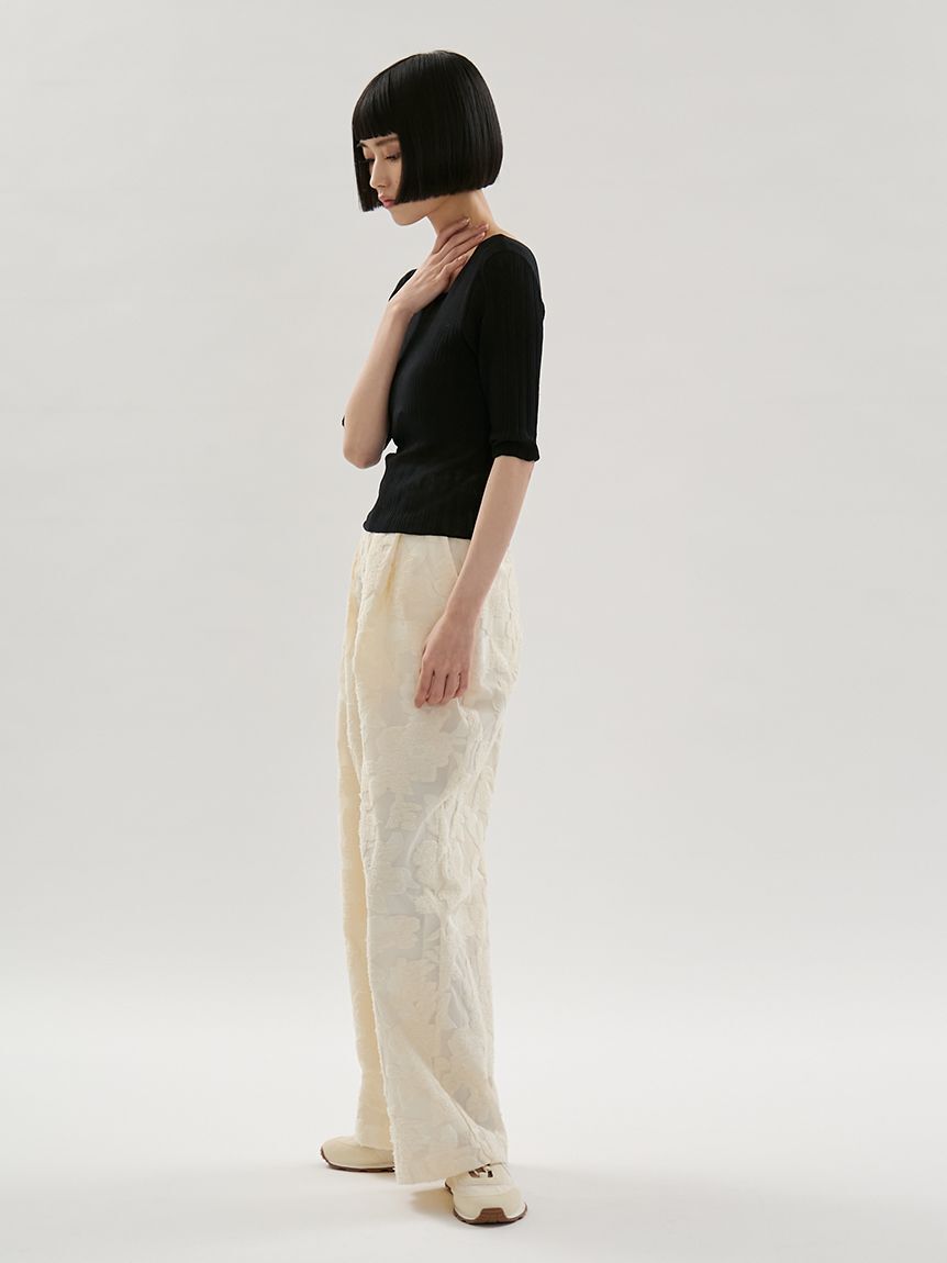 emmi atelier「ジャガードタックパンツ【セットアップ対応】」|チノ|