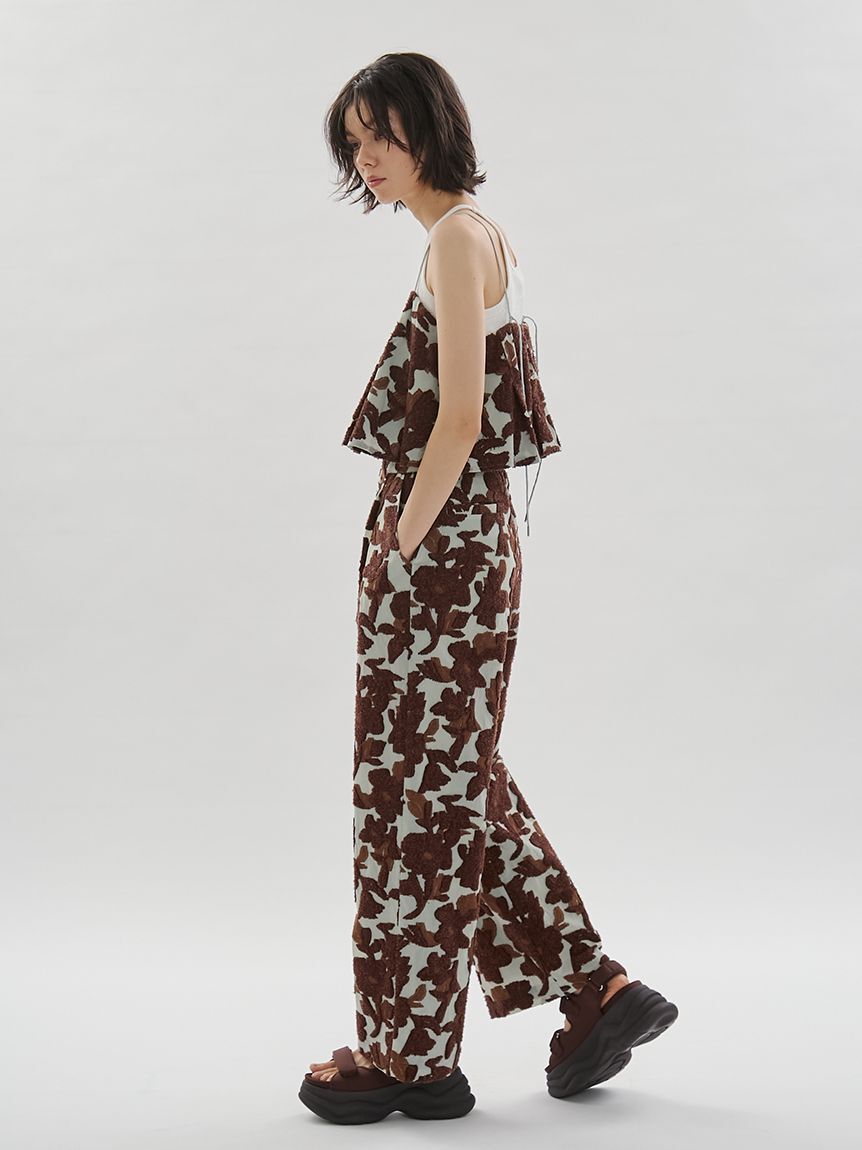 emmi atelier「ジャガードタックパンツ【セットアップ対応】」|チノ|