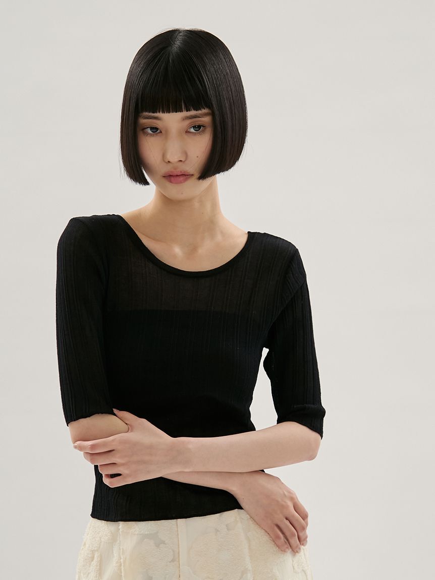 emmi atelier「シアーリブニット」|ニット・セーター|