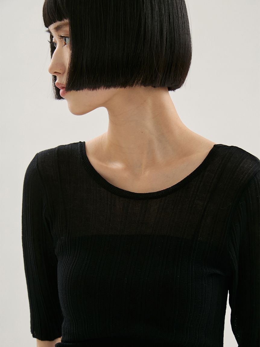 emmi atelier「シアーリブニット」|ニット・セーター|