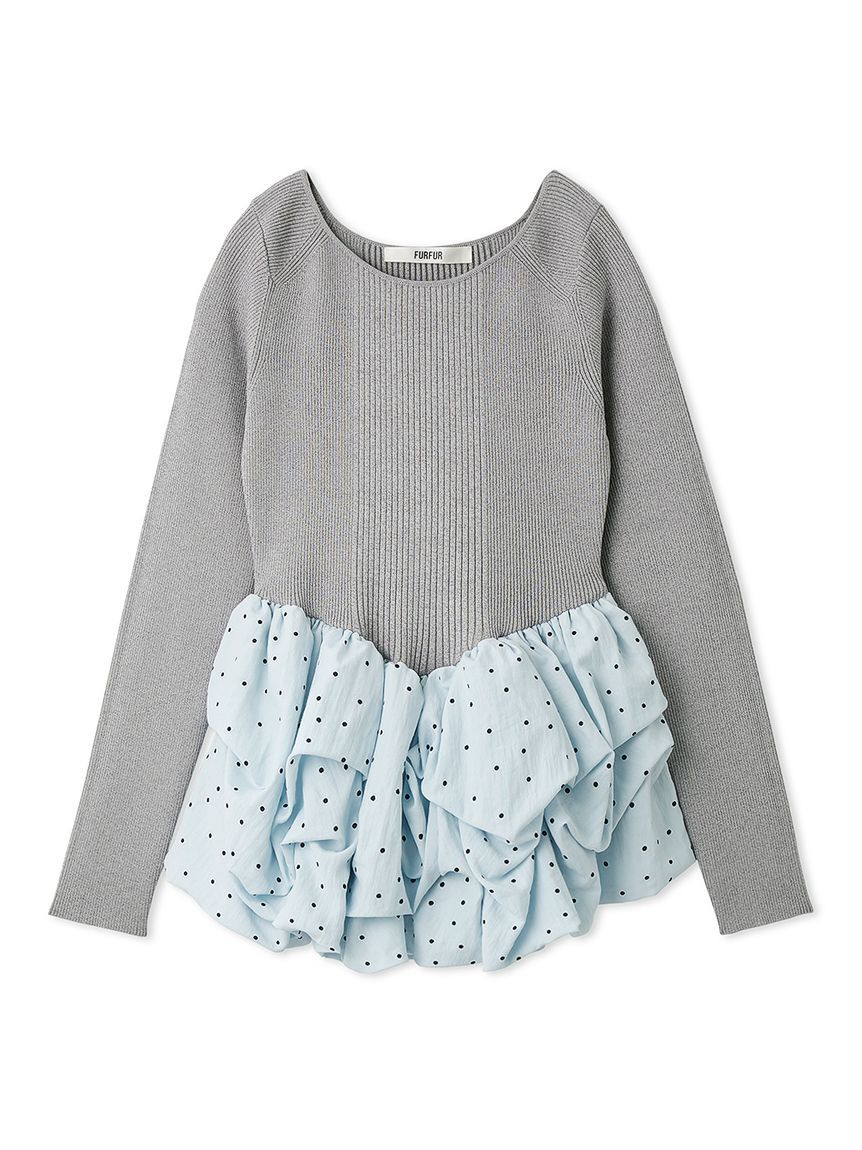 FURFUR「バルーンドッキングリブニットプルオーバー」|ニット・セーター|