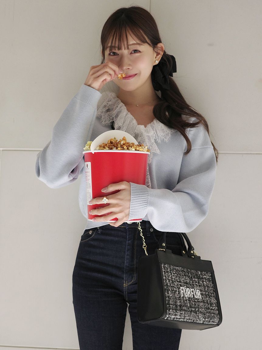 FURFUR「レース衿カーディガン」|カーディガン|