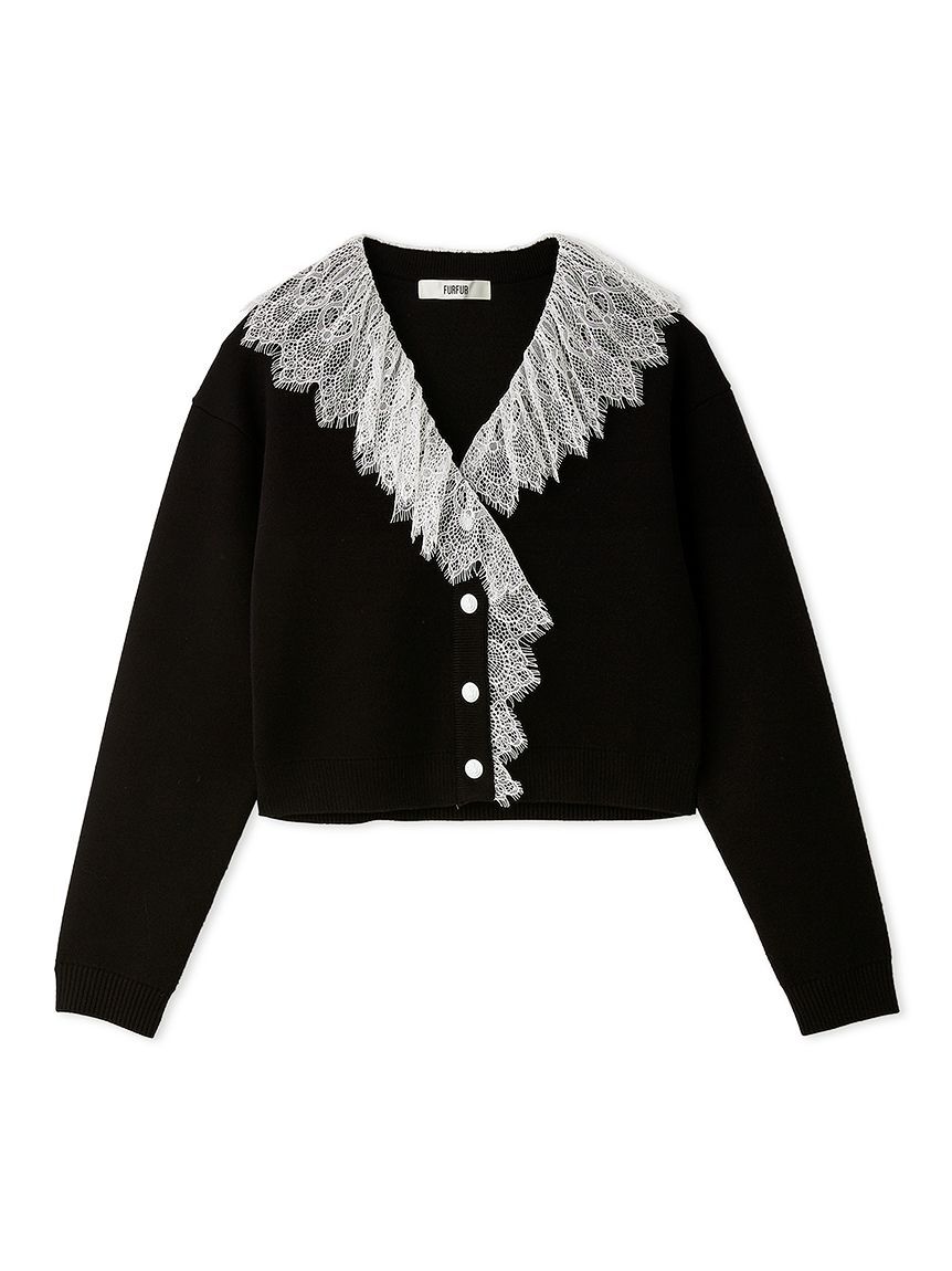 FURFUR「レース衿カーディガン」|カーディガン|BLK