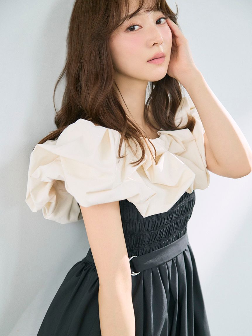 FRAY I.D「バルーンフリルシャーリングワンピース」|ワンピース|