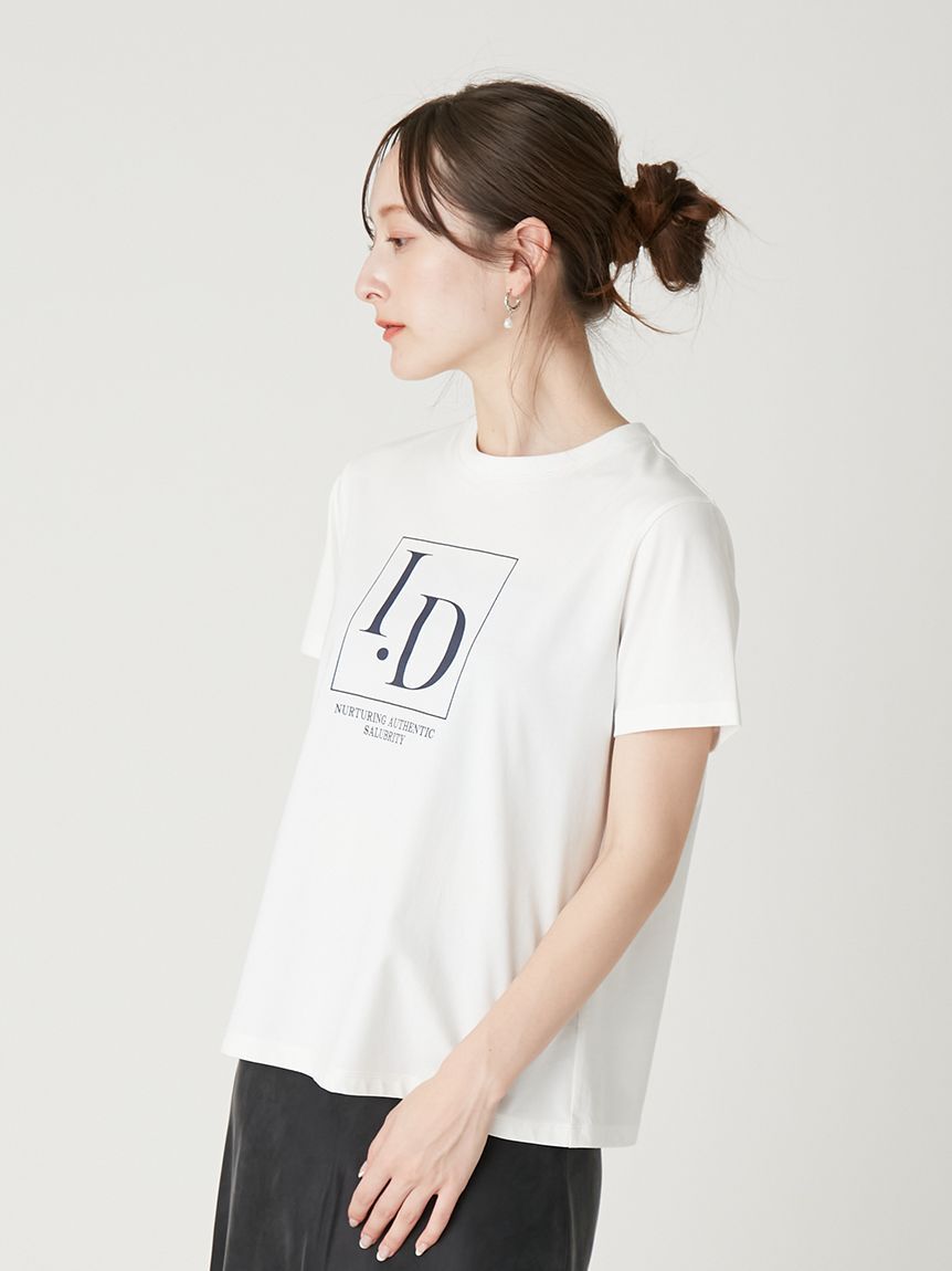 FRAY I.D「I.DロゴプリントTシャツ／ウォッシャブル・防シワ」|Tシャツ・カットソー|