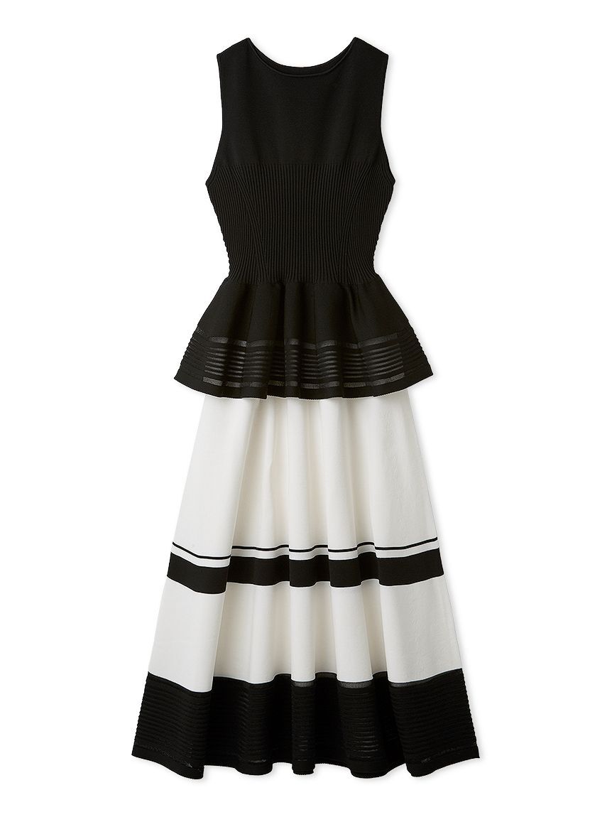 FRAY I.D「ホールガーメントペプラムニットワンピース／ウォッシャブル」|ワンピース|BLK