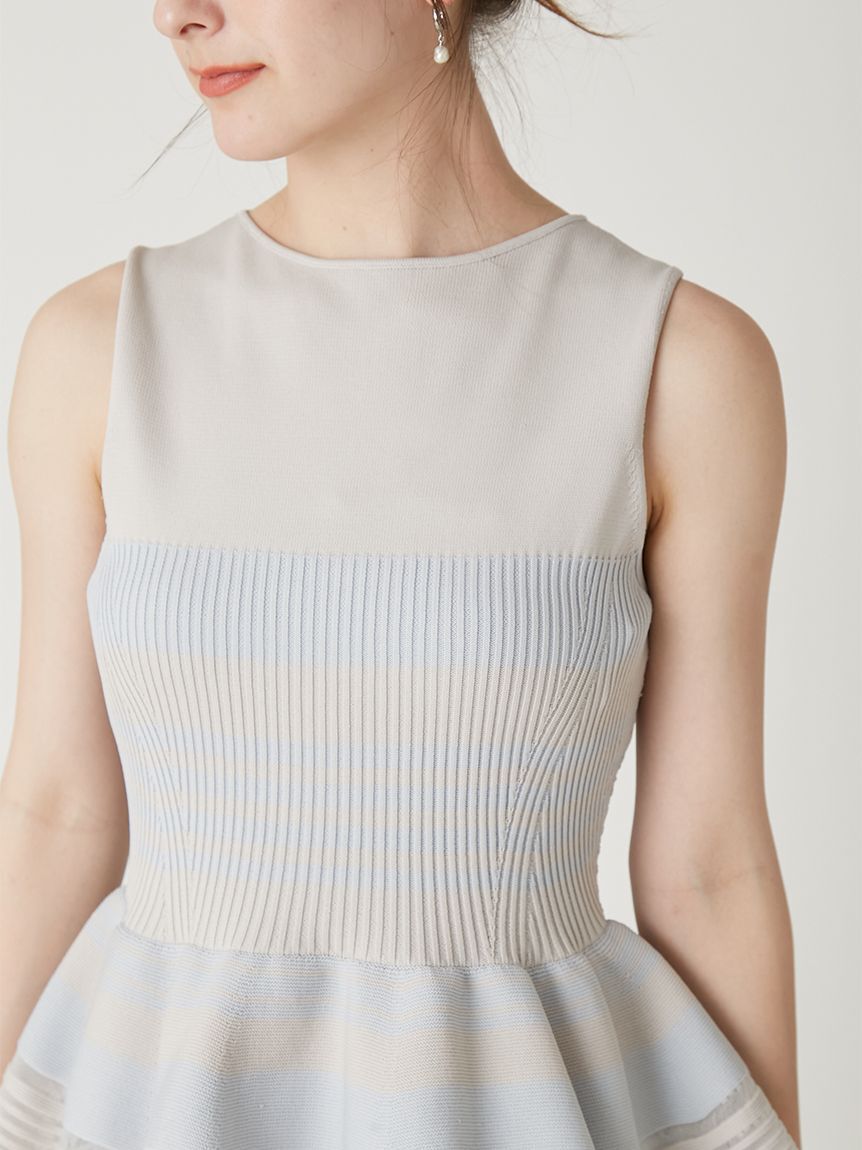 FRAY I.D「ホールガーメントペプラムニットワンピース／ウォッシャブル」|ワンピース|