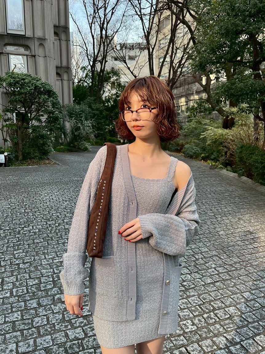 LILY BROWN「ツイーディーカーデセットミニワンピース」|ワンピース|GRY