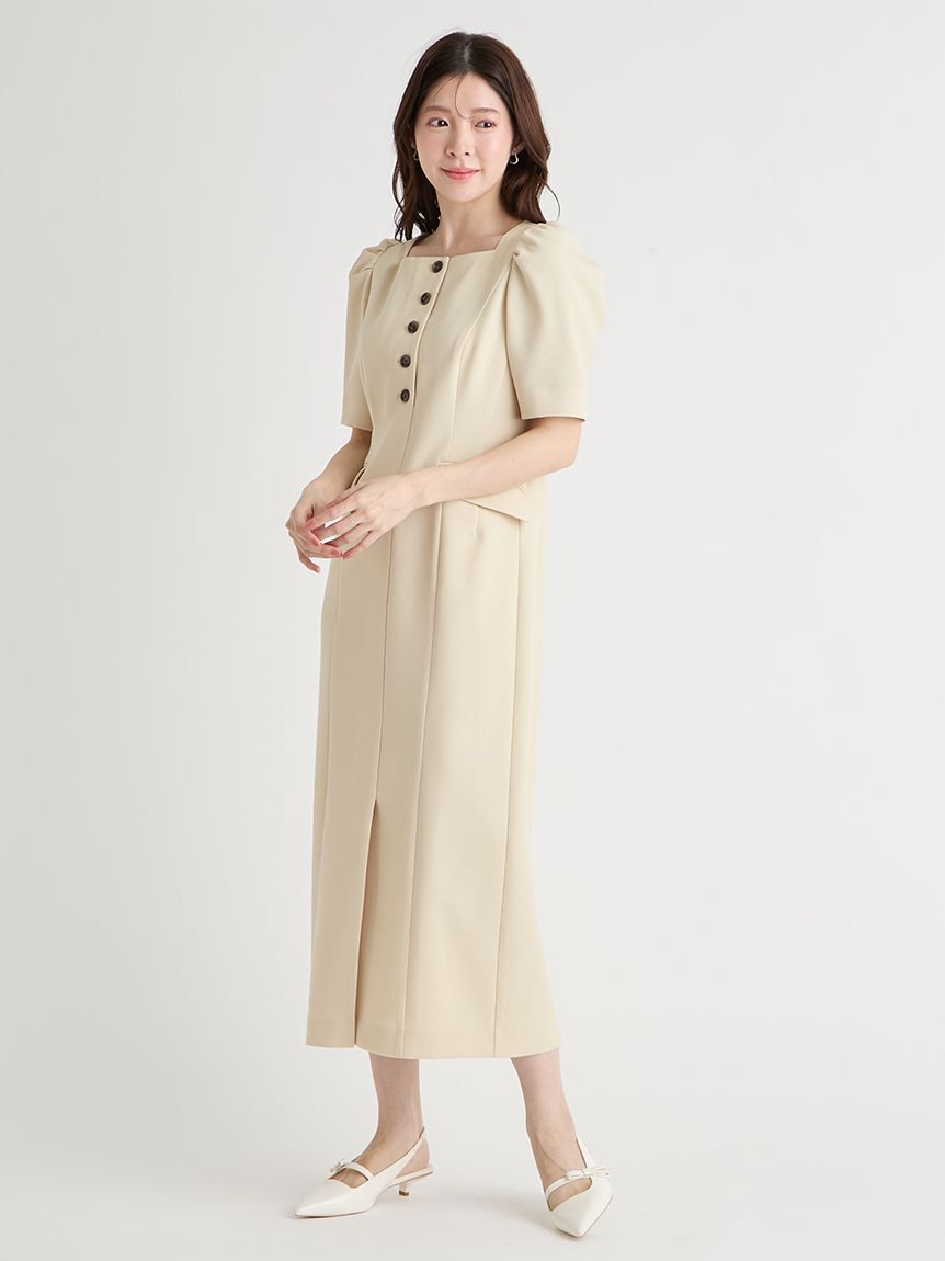 CELFORD「【洗える】スクエアネックタイトワンピース」|ワンピース|