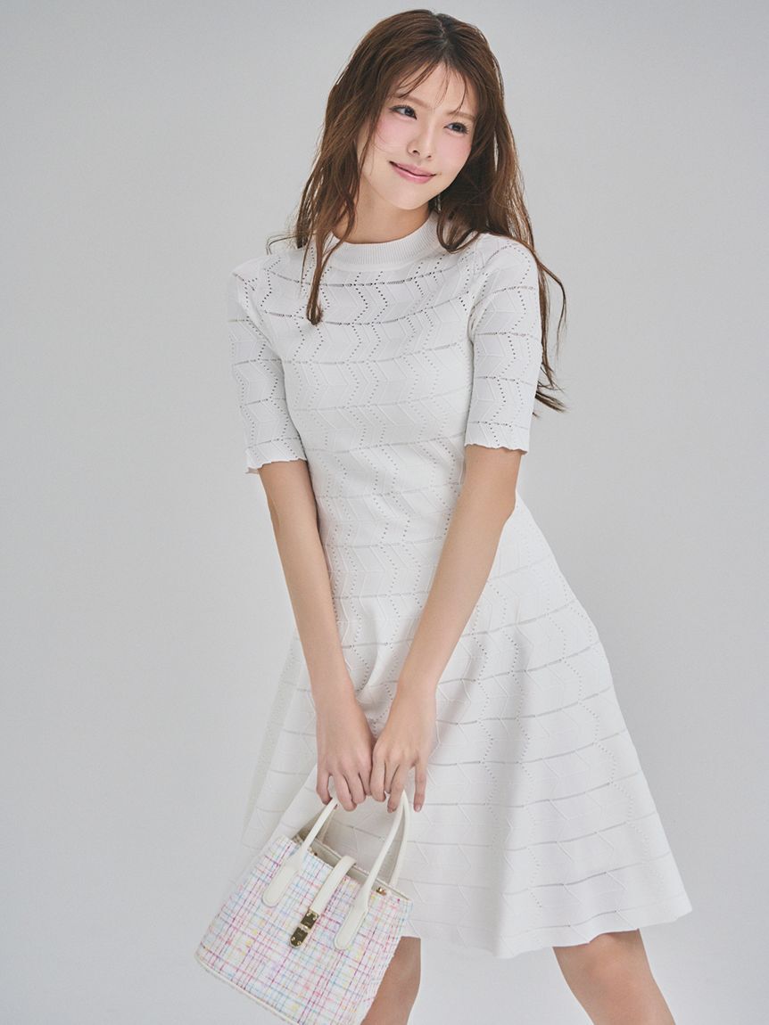 CELFORD「【洗える】アイレット柄ミニワンピース」|ワンピース|