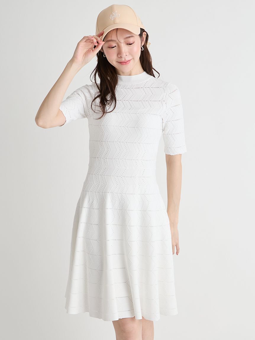 CELFORD「【洗える】アイレット柄ミニワンピース」|ワンピース|