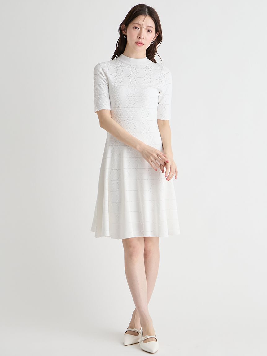 CELFORD「【洗える】アイレット柄ミニワンピース」|ワンピース|