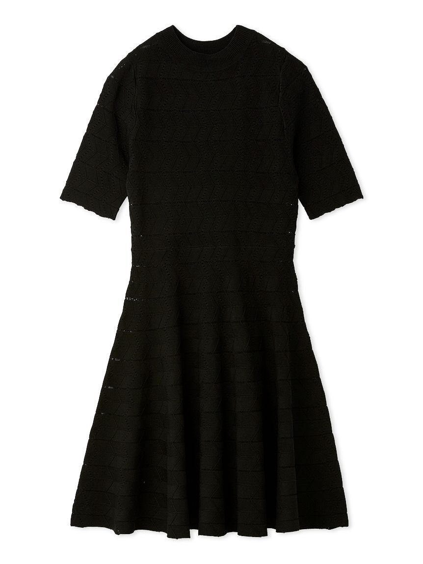 CELFORD「【洗える】アイレット柄ミニワンピース」|ワンピース|BLK