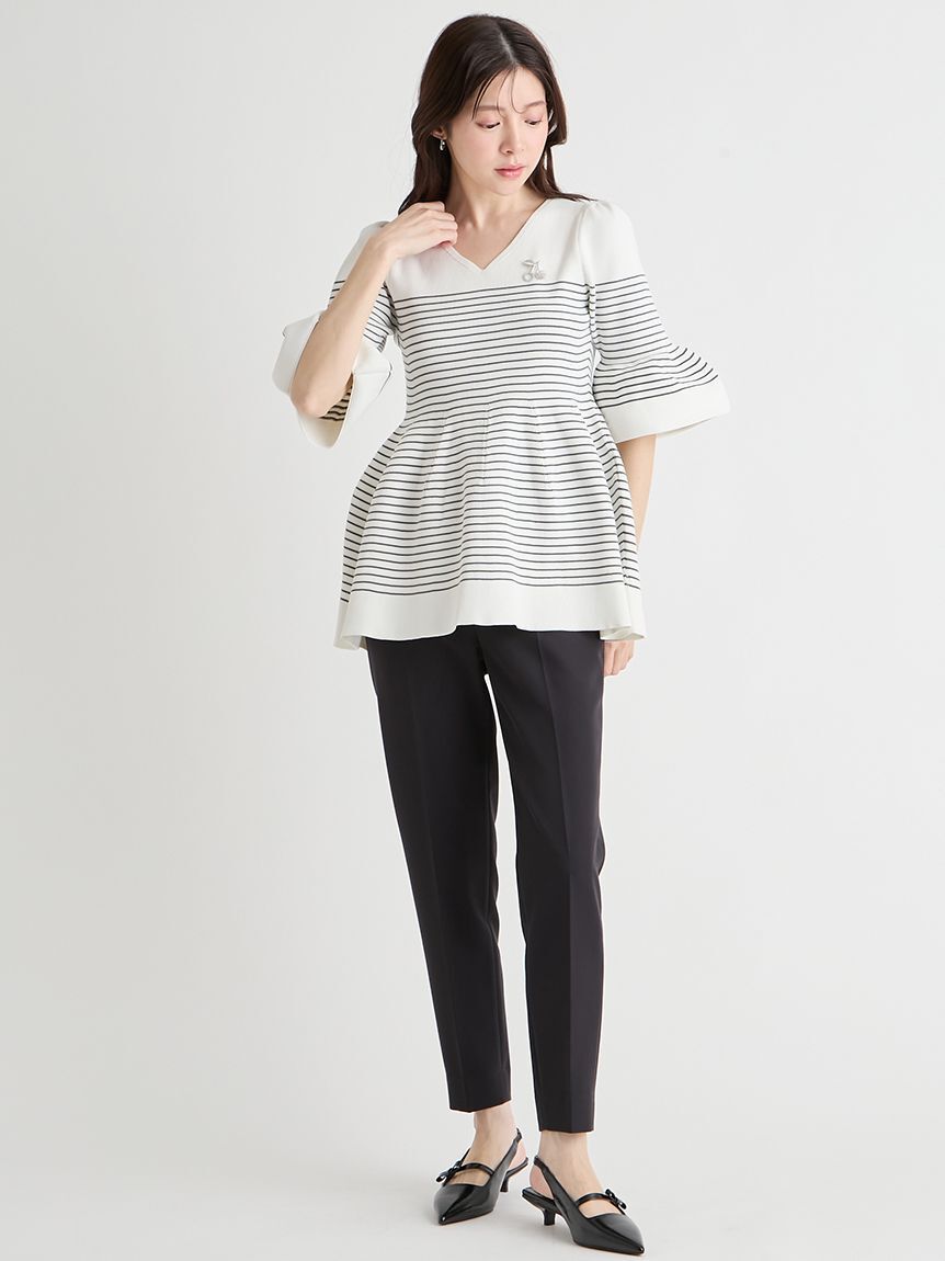 CELFORD「【洗える】ベルスリーブペプラムニットプルオーバー」|ニット・セーター|