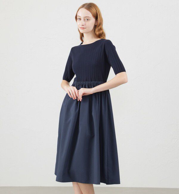 MACKINTOSH PHILOSOPHY「ワイドリブコンビワンピース」|ワンピース|ネイビー