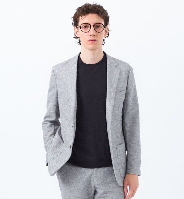 MACKINTOSH PHILOSOPHY「テーラードジャージージャケット 杢カラミストレッチ」|テーラードジャケット|グレー