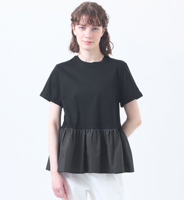 MACKINTOSH PHILOSOPHY「ペプラムコンビカットソー」|Tシャツ・カットソー|ブラック