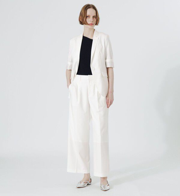  「ウォッシャブルハーフスリーブジャケット」|テーラードジャケット|