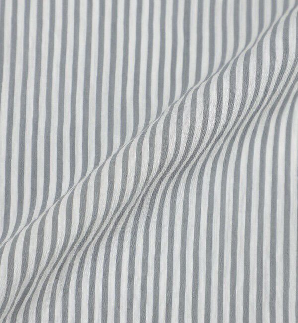  「ストライプリネンミックスギャザーブラウス」|シャツ・ブラウス|