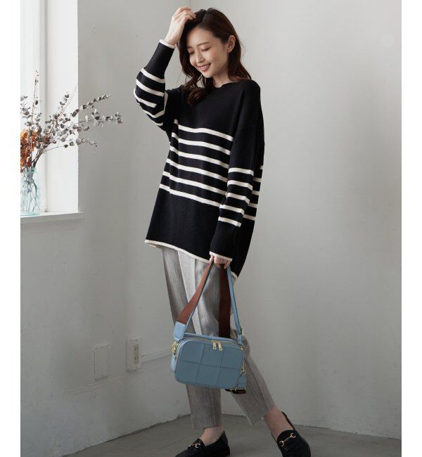 ikka「バックスリットボーダーニットプルオーバー」|ニット・セーター|