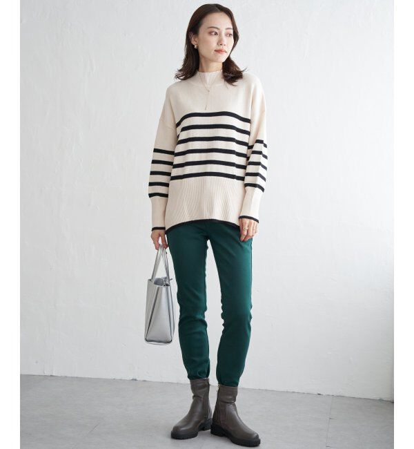 ikka「バックスリットボーダーニットプルオーバー」|ニット・セーター|