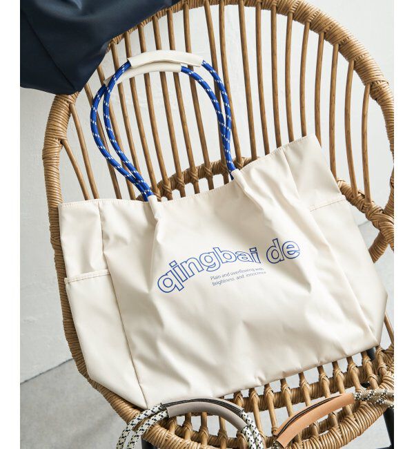 ikka「撥水ロゴ入りビッグトートバッグ」|その他|ホワイト