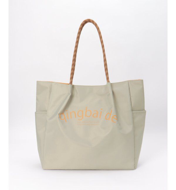 ikka「撥水ロゴ入りビッグトートバッグ」|その他|グレイ