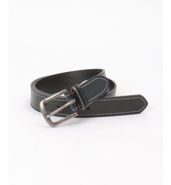 ikka「カラーステッチレザーベルト」|ダウンベスト・ベスト|ブラック