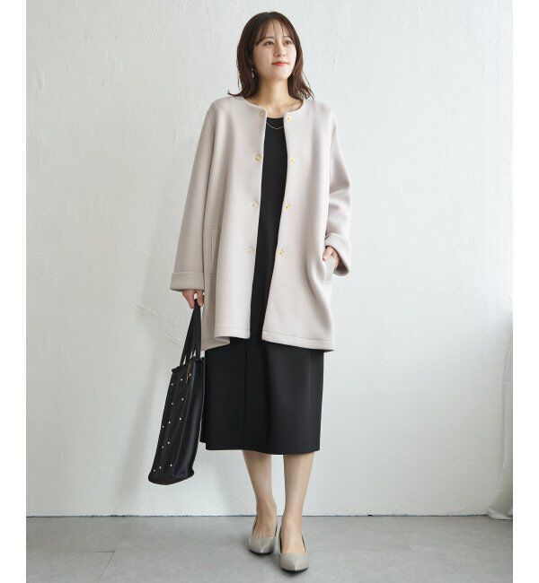 IKKA LOUNGE「カットジョーゼットウエストタブワンピース」|ドレス|